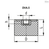 Elesa Threaded hole, DVA.5-10-10-M4-70 DVA.5